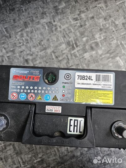 Аккумулятор Solite 70b24l