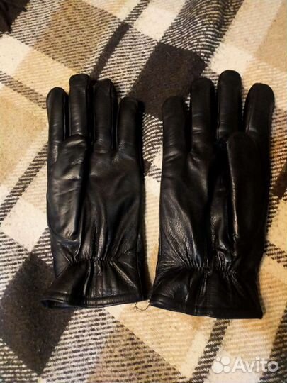 Перчатки лётные кожаные настоящий мех