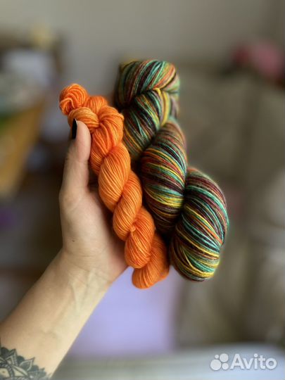 Носочная пряжа ручного крашения