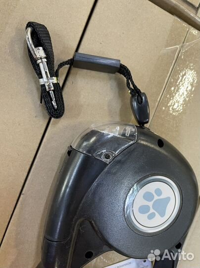 Поводок рулетка для собаки 5 м с фонариком новый