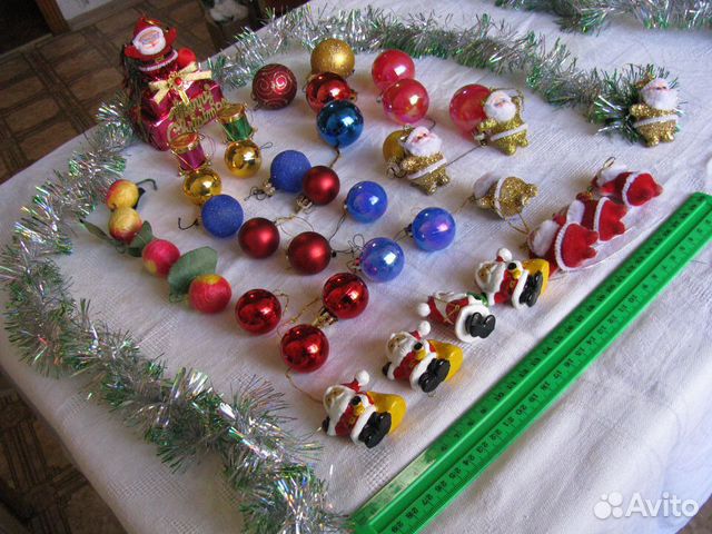 Ёлочные игрушки. Средний размер. 39 штук