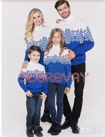 Свитера новогодние family look