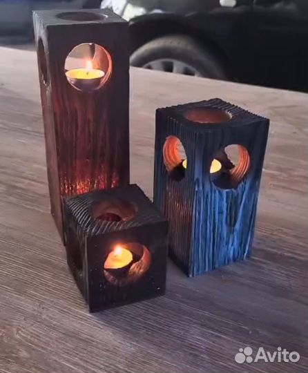 Подсвечник из дерева