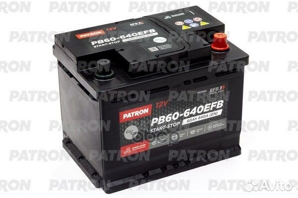 Аккумулятор patron EFB Start&Stop 12V 60AH 640A