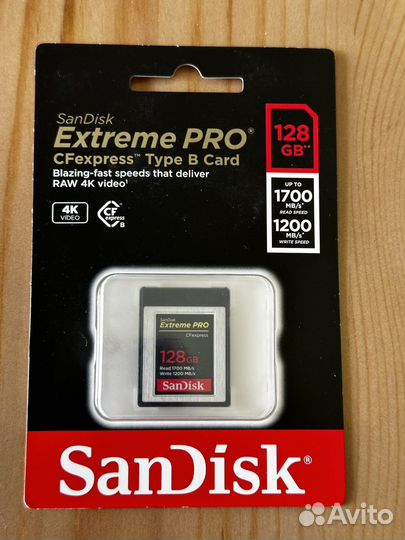 SanDisk CFexpress Type B 128 гб1700/1200 мб/с