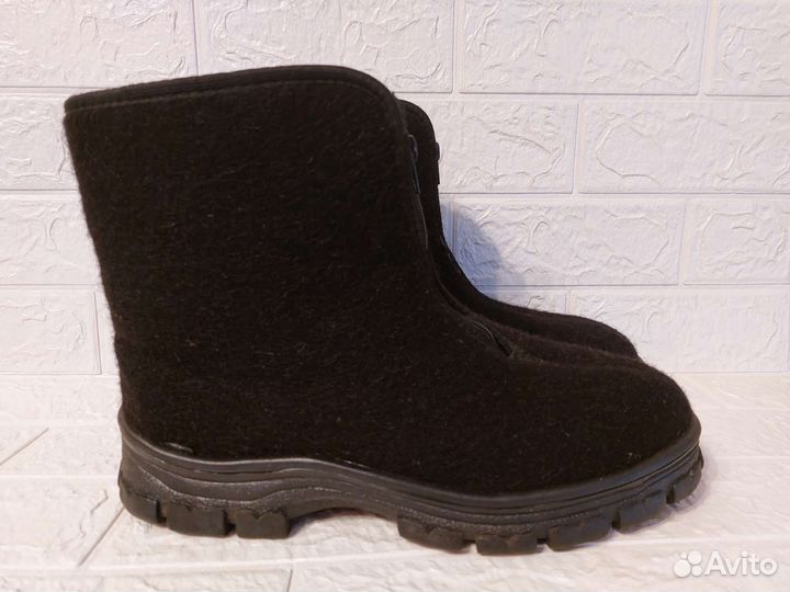 Мужские полуботинки из войлока прощайки чёрные 45