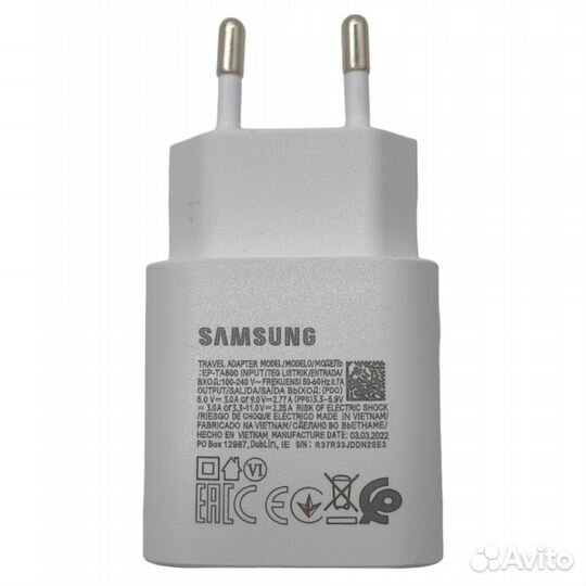 Сетевое зу Samsung USB-C 25W 3A (White) orig copy