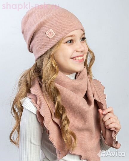 Шапка деми + шарф Комплект для девочки