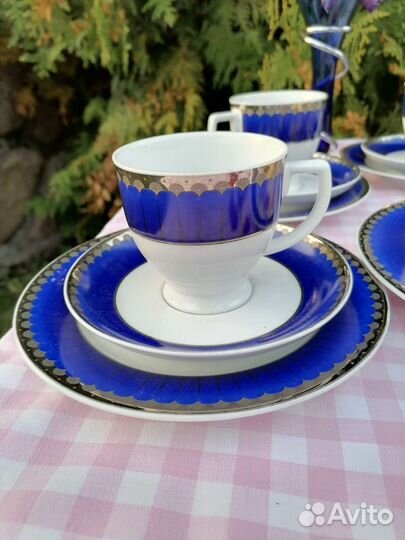 Кофейный сервиз Швеция кобальт кофейное трио