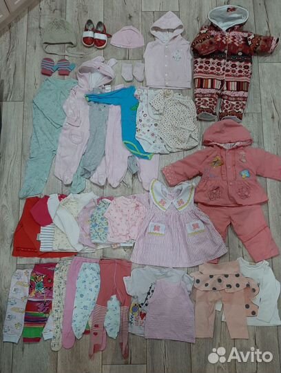 Вещи пакетами б/у от 0-1 года девочкам