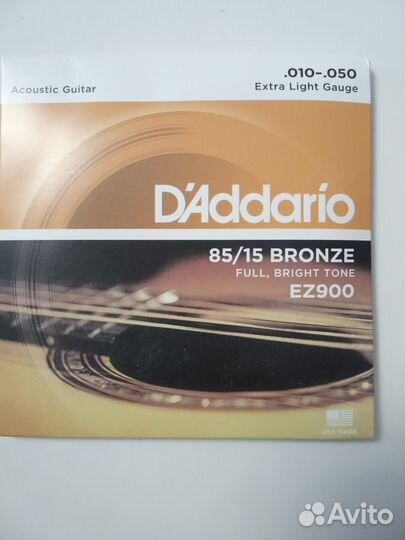 Струны для акустической гитары D'Addario USA бронз