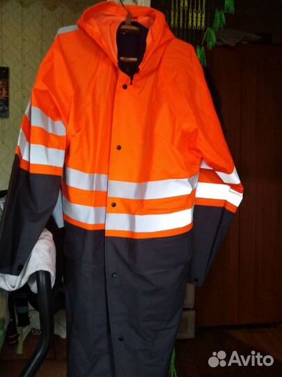 Плащ сигнальный влагозащитный