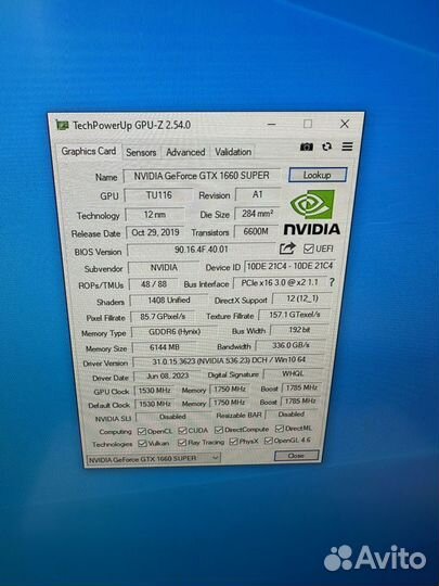 Palit GTX 1660 Super StormX 6гб