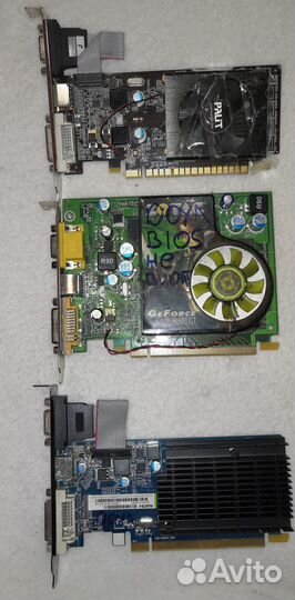 Видеокарты GF210, HD5450HM, GeForce 86 неисправные