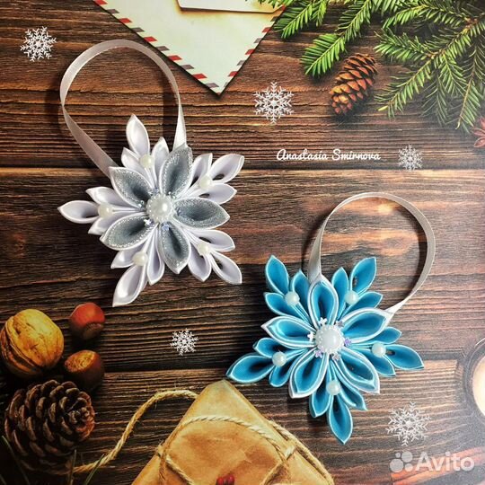 Снежинка на ободке, резинке или заколке