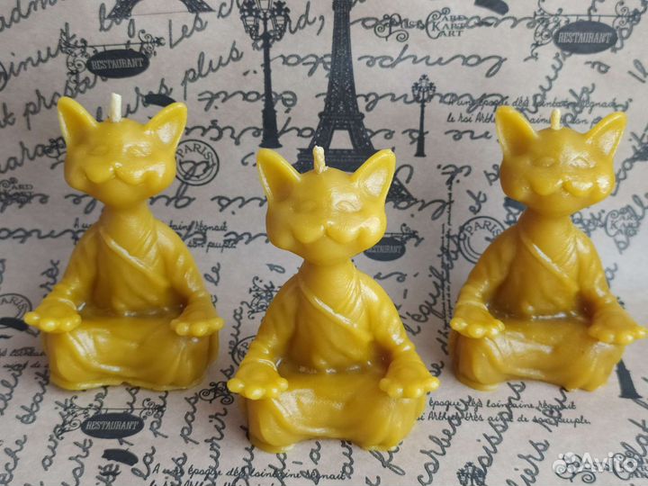 Свеча Кот Дзен восковая свеча