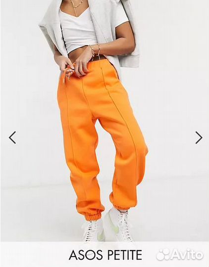 Джоггеры ASOS design Petite oversized оранжевые