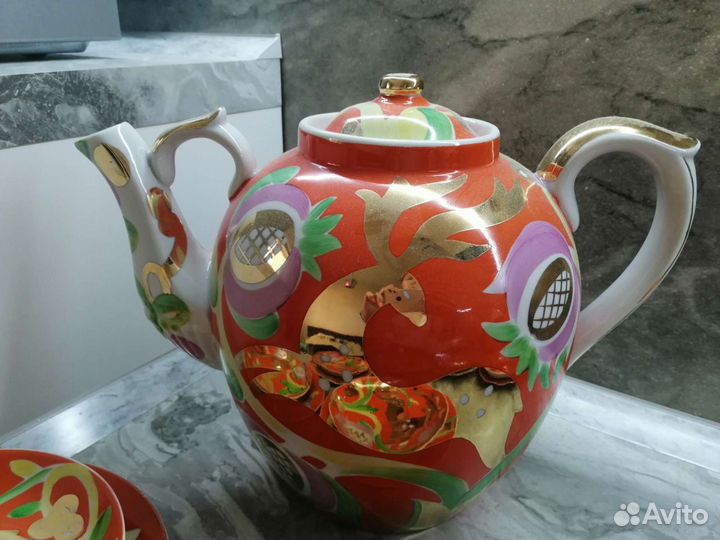 Чайный сервиз Золотой олень Дулево