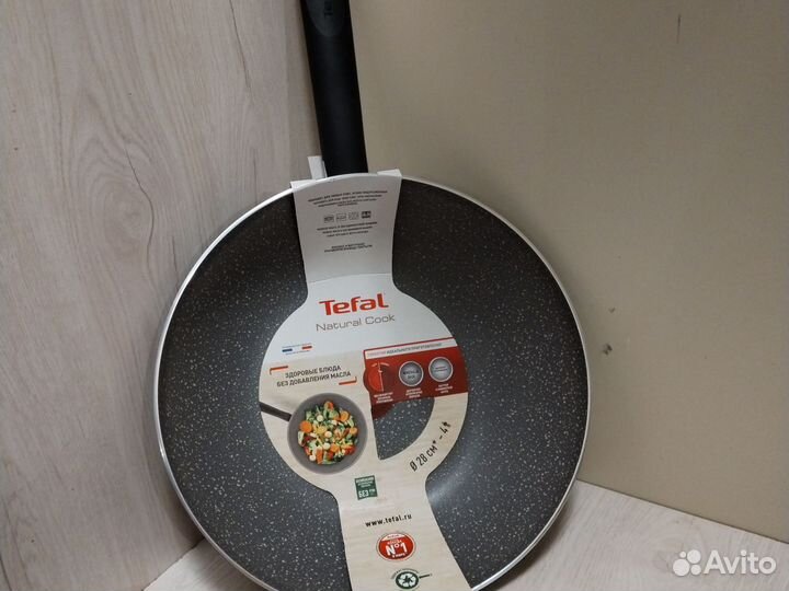 Сковорода вок tefal natural cook, 28 см