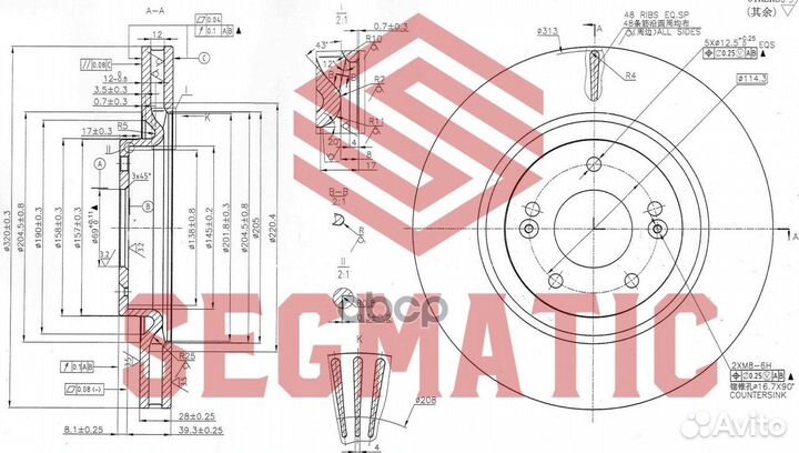 Диск тор. пер. hyundai i40 D320мм. SBD30093044