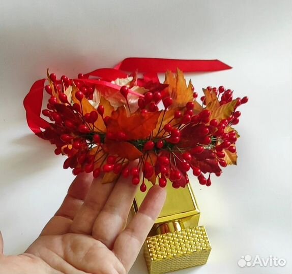 Ободок-венок для волос осенний