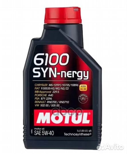 5W40 1L 6100 SYN-nergy VN моторное масло motul