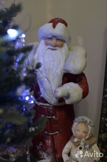 Дед Мороз и Снегурочка, ручная работа, новый год