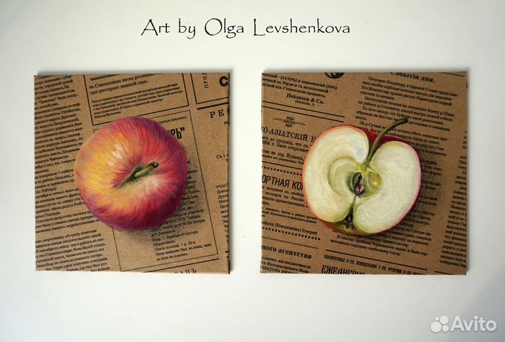 Комплект картин маслом 15х15см. Под заказ