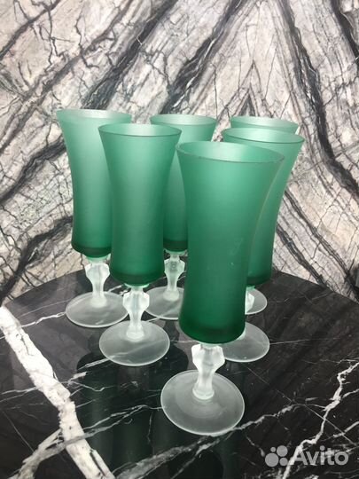 Фужеры гхз, хрусталь, цветное стекло, СССР