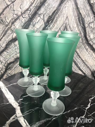 Фужеры гхз, хрусталь, цветное стекло, СССР