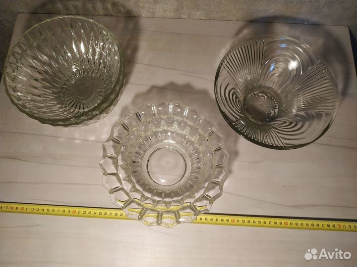 Ваза салатник конфетница цветное стекло СССР