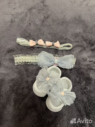 Пинетки + повязка на голову(2шт)