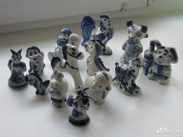 Гжель Фигурки Посуда