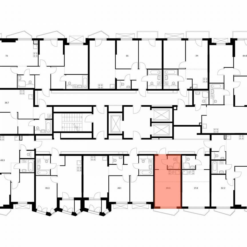 Квартира-студия, 20,3 м², 8/23 эт.