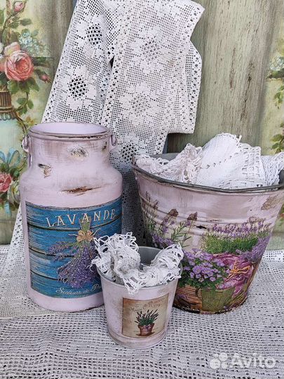 Бидончик кашпо лаванда