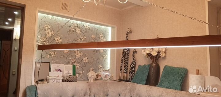 Светильник подвесной деревянный диодный