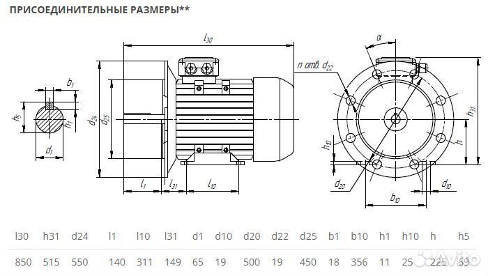 Электродвигатель аир 225М4 (55кВт-1500об) новый