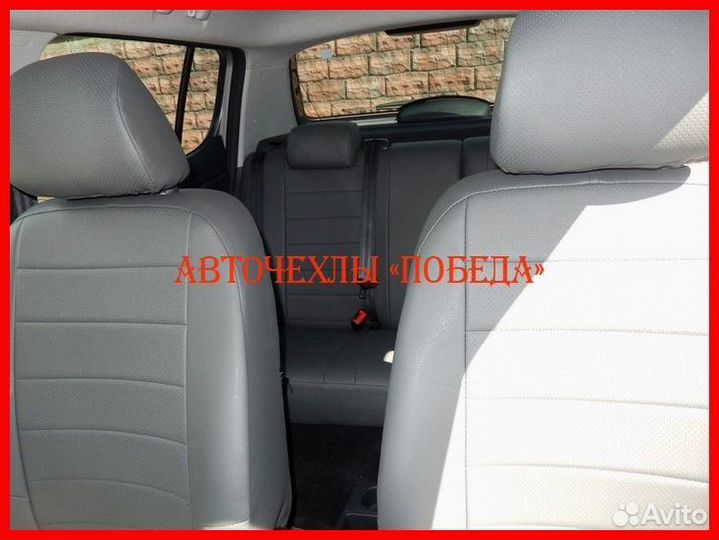 Чехлы Skoda Fabia из экокожи серые Классика