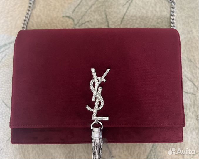 Сумка клатч YSL бархат со стразами