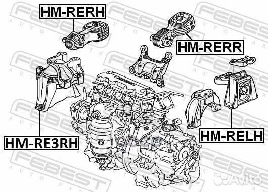 HM-rerh подушка двигателя правая Honda CR-V RE