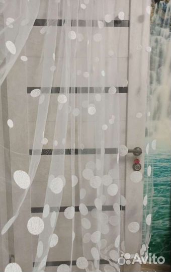 Новый готовый тюль из вуали, тюль под лён и другие