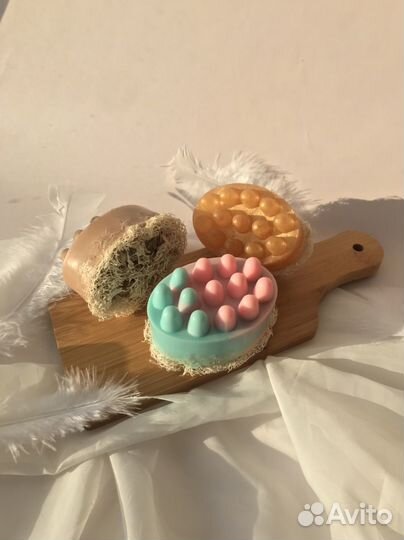 Массажное мыло с люфой ручной работы