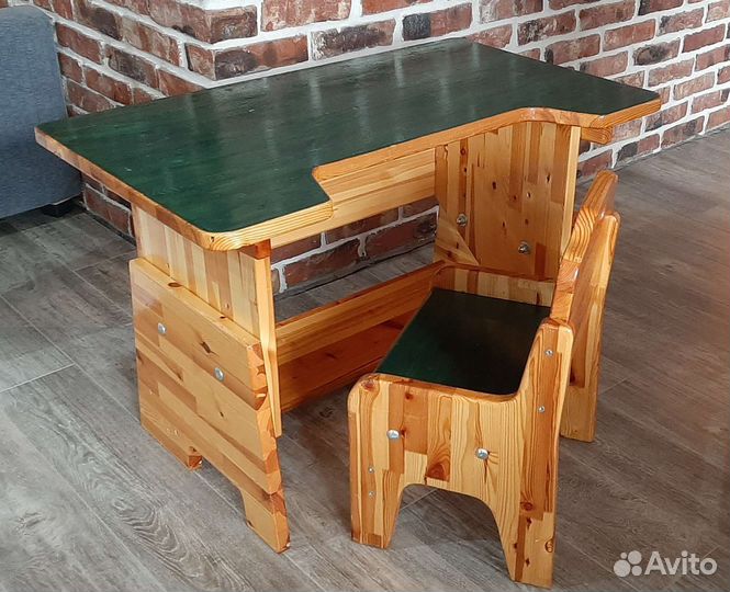 Растущая парта со стулом (дерево)