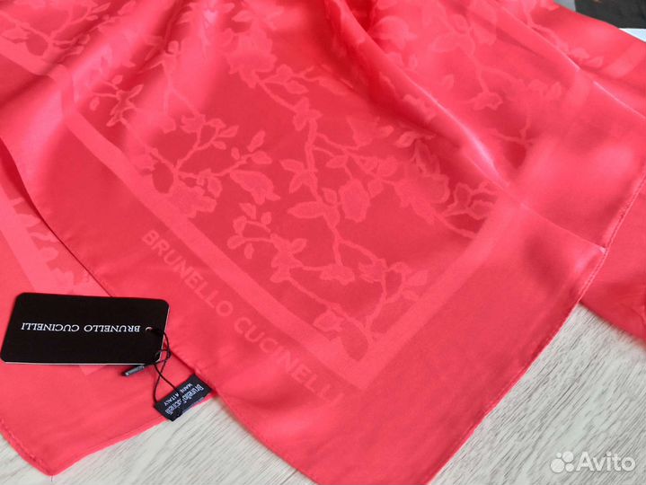 Платок Шелковый Жаккардовый Коралл 12 расцветок