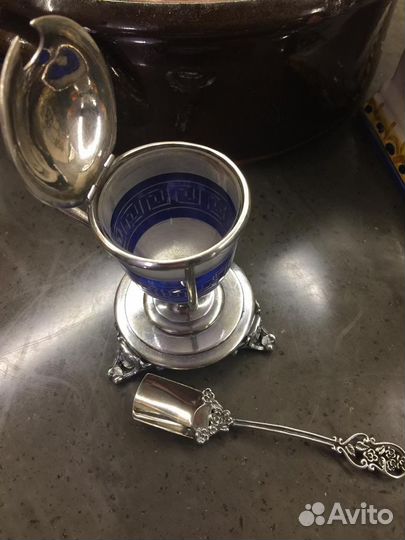 Антикварная баночка, серебрение, Франция