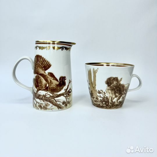 Сервиз «Охота» поштучно, фарфор гдр чайный