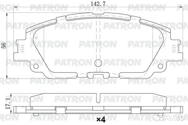 Patron PBP280 Колодки тормозные дисковые пер. toyo