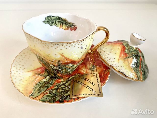 Чашка с крышкой и блюдцем/ чайный набор