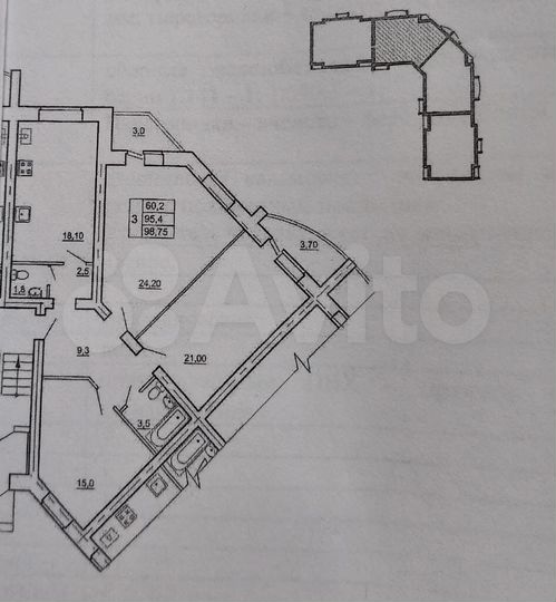 3-к. квартира, 103,3 м², 1/3 эт.