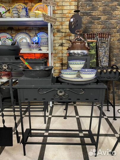Мангал с печкой под казан